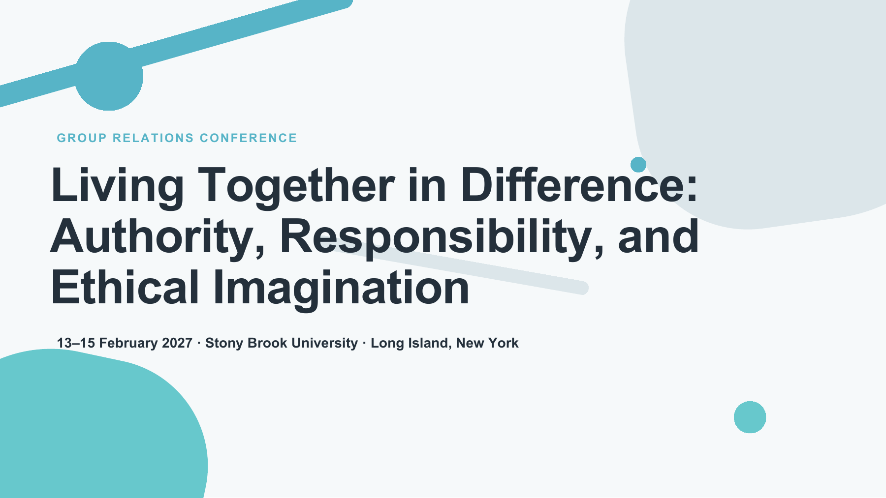 Annonce de la conférence Living Together in Difference du 13 au 15 février 2027 à Stony Brook University, New York
